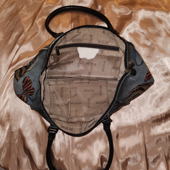 Anuschka by Anna, Multicolor Hand Painted Floral Leather Shoulder Bag - Picture 4 of 16